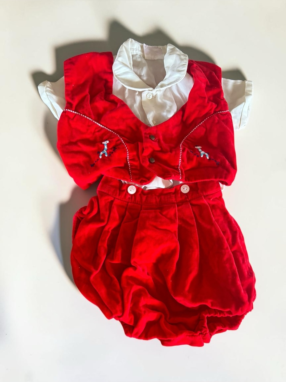 Vintage Little Pal Montreal Size 2 Red Velvet 3 Piece Outfit Canada